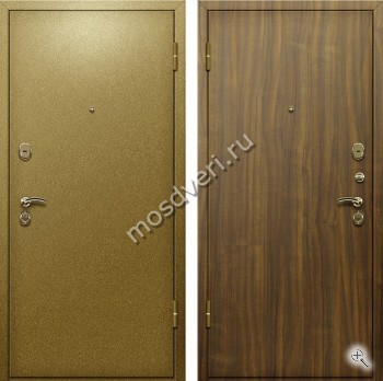 Дверь с порошковым напылением под золото и ламинатом - купить от производителя Мосдвери Дверь с порошковым напылением под золото и ламинатом