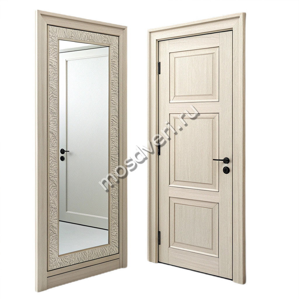 Дверь МДФ в квартиру с зеркалом